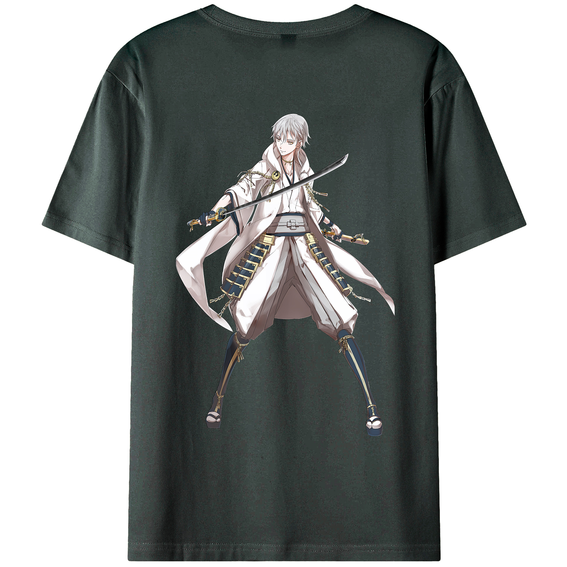 （画像用） 刀剣乱舞 Touken Ranbu 綿100％ メンズ半袖Tシャツ（バックプリント） 通気性